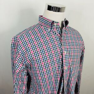 Vineyard Vines Large Classic Fit Murray Shirt Pink Green Blue Plaid Button Down